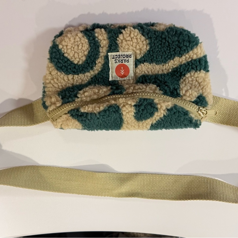 Parks Project Teal and Beige Fleece Pouch